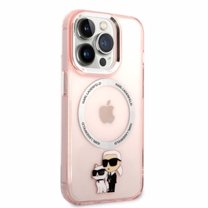 Karl Lagerfeld KLHMP14XHNKCIP iPhone 14 Pro Max 6.7" kovakuori vaaleanpunainen Iconic Karl & Chupette MagSafe