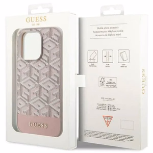Guess GUHMP14LHGCFSEP iPhone 14 Pro suojakuori MagSafe vaaleanpunainen GCube Stripes