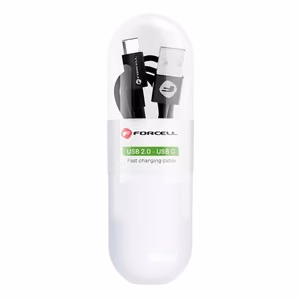 Kaapeli USB A - USB C Forcell F-Energy 2,1A Tube 1 m C319 musta