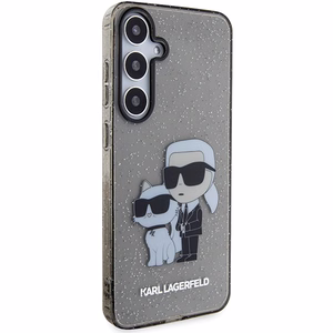 Karl Lagerfeld Glitter Karl & Choupette kovakuori Samsung Galaxy S24+:lle - musta/musta