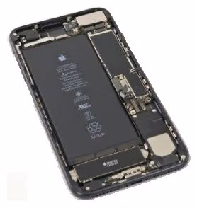 Akun kansi iPhone 7 Plus Jet Black täysi flex-kaapelilla alkuperäinen (käytetty Grade C)