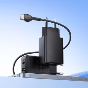 Puhelinlaturi Hoco USB-A + USB-C QC3.0 PD AFC 3A 30W + USB-C - USB-C -kaapeli N71 musta