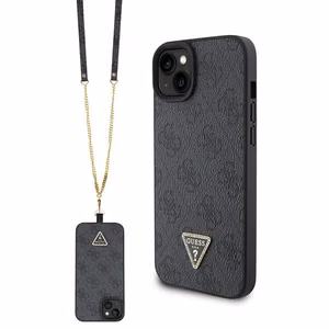 Guess GUHCP15SP4TDSCPK iPhone 15 6,1 musta/musta kovakuori Crossbody 4G Metal Logo