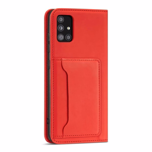 Magneettikorttikotelo Kotelo Samsung Galaxy A13 5G pussi lompakko kortinhaltija Punainen