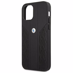 BMW Leather Curve rei'itetty kotelo iPhone 12 mini - musta