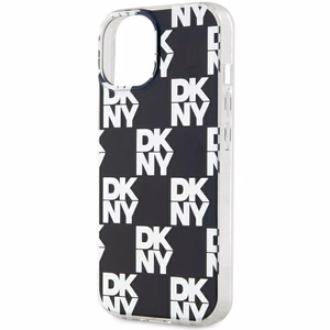 DKNY IML Ruudullinen Mono-kuvio Suojakuori iPhone 15 Plus / 14 Plus:lle - musta