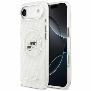 Karl Lagerfeld IML Glitter Karl&Choupette Heads Logo MagSafe Suojakuori iPhone Air:lle - Harmaa