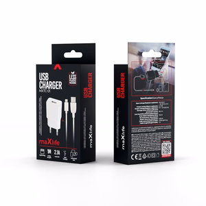Maxlife MXTC-01 charger 1x USB 2.1A white + Lightning cable