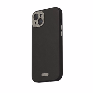 Moshi Napa MagSafe laadukas vegaaninahkainen suojakuori iPhone 15 Plus -laitteelle, Midnight Black -värinen