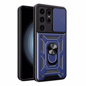 Hybrid Armor Camshield panssarisuojakuori Samsung Galaxy S24 Ultralle kamerasuojalla - sininen