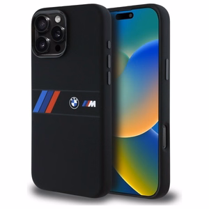 BMW Silikoninen Middle Stripe MagSafe suojakuori iPhone 16 Pro Max:lle - musta