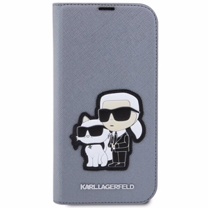 Karl Lagerfeld KLBKP14LSANKCPG iPhone 14 Pro 6.1" bookcase silver/silver Saffiano Karl & Choupette