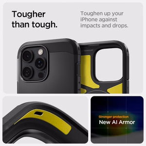 Spigen Tough Armor T MagSafe Suojakuori iPhone 16 Pro Max -puhelimelle - musta