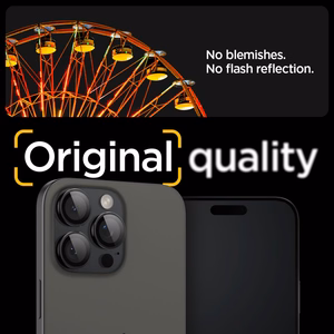 Spigen Glas.tR EZ Fit Optik kamerasuoja iPhone 14 Pro / Pro Max / 15 Pro / Pro Max / 16 Pro / Pro Max 17 Pro / 17 Pro Max - musta 2 kpl.