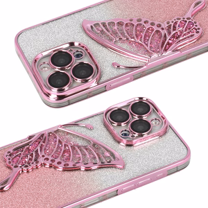 Tel Protect Butterfly Water Suojakuori iPhone 17:lle vaaleanpunainen