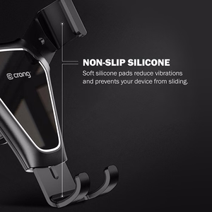 Crong Gravity Auto-Clip painovoimatoiminen autopuhelinpidike 4.7–6.5" puhelimille, musta