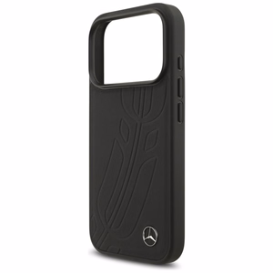 Mercedes Nahkainen Large Laurel Leave MagSafe Suojakuori iPhone 17 Pro:lle - musta