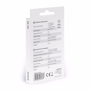 SAVIO AK-69 sovitin USB-C 3.1 Gen 1 (U) – SATA (N) 2,5″ asemille