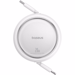 Baseus Free2Pull - 20W USB-C ja Lightning sisäänkelautuva kaapeli 1m (valkoinen)