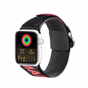 Dux Ducis hihna (ulkoiluversio) Apple Watch Ultra hihna, SE, 9, 8, 7, 6, 5, 4, 3, 2, 1 (49, 45, 44, 42 mm) Nylon rannekoru musta ja punainen