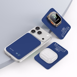Blavec Power Bank 5000mAh BJ-04 Ultra Slim 7,8mm - Type C - 22,5W magnetic Magsafe 3 in 1 (PBBJ04-MC5N) navy glass