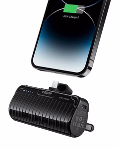 Ulkoinen akku Veger PlugOn (W0558P) PD QC3.0 2,4A 20W 5000 mAh sisäänrakennetulla Lightning-liittimellä musta
