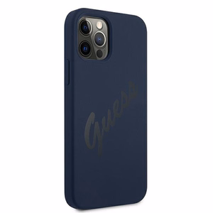 Guess GUHCP12LLSVSBL iPhone 12 Pro Max 6.7" sininen/sininen kovakotelo Script Vintage