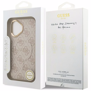 Guess 4G PU Classic Logo MagSafe suojakuori iPhone 17:lle - vaaleanpunainen