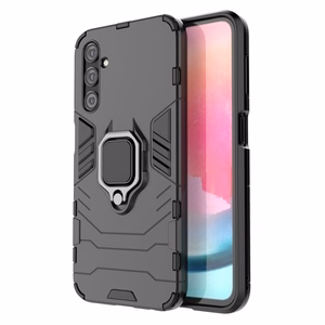 Ring Armor panssari Suojakuori Samsung Galaxy A24 4G:lle Magneettinen pidike sormusrengas musta