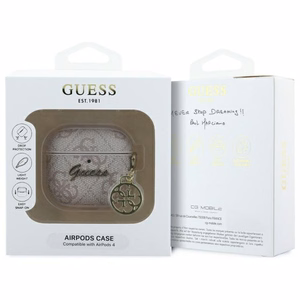 Guess GUA4G4GSMP AirPods 4 kotelo pinkki/pinkki 4G Charm -kokoelma