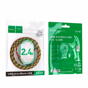 Hoco USB-A - Micro USB -kaapeli 2,4A 1 m liukuvari punainen