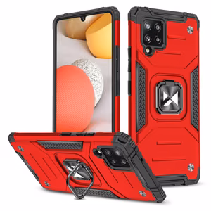 Wozinsky Ring Armor Case Kickstand Kova Rugged Cover Samsung Galaxy A42 5G punainen