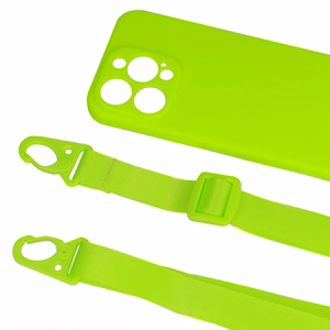 Hihnasuojakuori silikoninen Iphone 12 Pro:lle - design 2 limetti