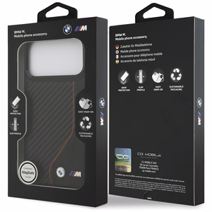 BMW M Carbon Line & Logo MagSafe Suojakuori iPhone 17 Pro Maxille - punainen