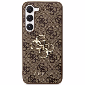 Guess GUHCS23S4GMGBR S23 S911 ruskea/ruskea kovakotelo 4G Big Metal Logo