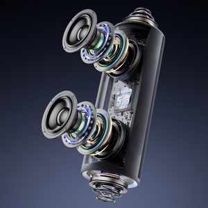 Dudao Y21 langaton kaiutin RGB-taustavalolla Bluetooth 5.3 - musta
