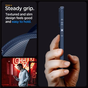 Spigen Liquid Air Suojakuori iPhone 15 Pro Max:lle - laivastonsininen