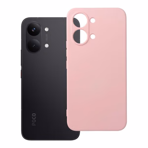 Puuterinroosa silikonisuojakuori Poco X8 Pro Max 5G -puhelimelle