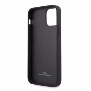BMW Nahka rei'itetyt sivut Kotelo iPhone 12 / iPhone 12 Pro - musta