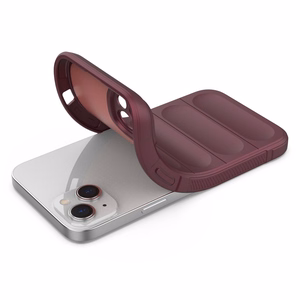 Magic Shield Case tapauksessa iPhone 14 Plus elastinen panssaroitu kotelo viininpunainen