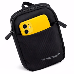 Wozinsky WMS-W1 vedenpitävä unisex-miniolkalaukku puhelimelle kahdella lokerolla - musta