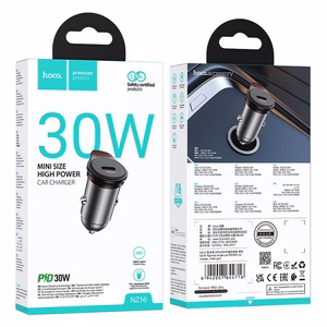 Auton laturi Hoco USB C QC PD 30W NZ16 metalli harmaa