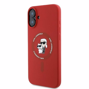 KARL LAGERFELD Silikoninen KC Body Ring MagSafe Suojakuori KLHMP16MSCMKCRHR iPhone 16 Plus:lle - Punainen
