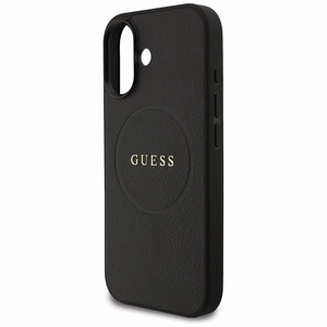 Guess Grained Ring MagSafe Suojakuori iPhone 17:lle - Musta
