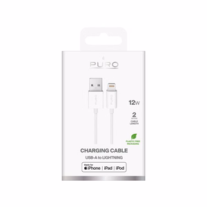 Puro TPE 12W USB-A - Lightning Kaapeli 2m - valkoinen