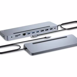 I-TEC USB-C metallinen ergonominen 4K kolmen näytön telakka