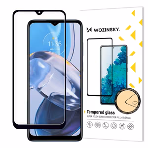 Wozinsky Full Glue karkaistu lasi Motorola Moto E22i / E22 koko näyttö kehyksellä musta (koteloystävällinen)