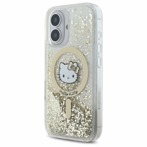 Hello Kitty Liquid Glitter Fever MagSafe Suojakuori iPhone 16:lle - kultainen