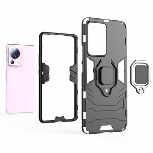 Ring Armor panssari Suojakuori Xiaomi 13 Litelle Magneettinen pidike sormusrengas musta