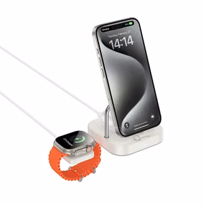Langaton laturi Hoco 3in1 3A 5W Apple Watch -yhteensopiva CQ16A - maidonvalkoinen